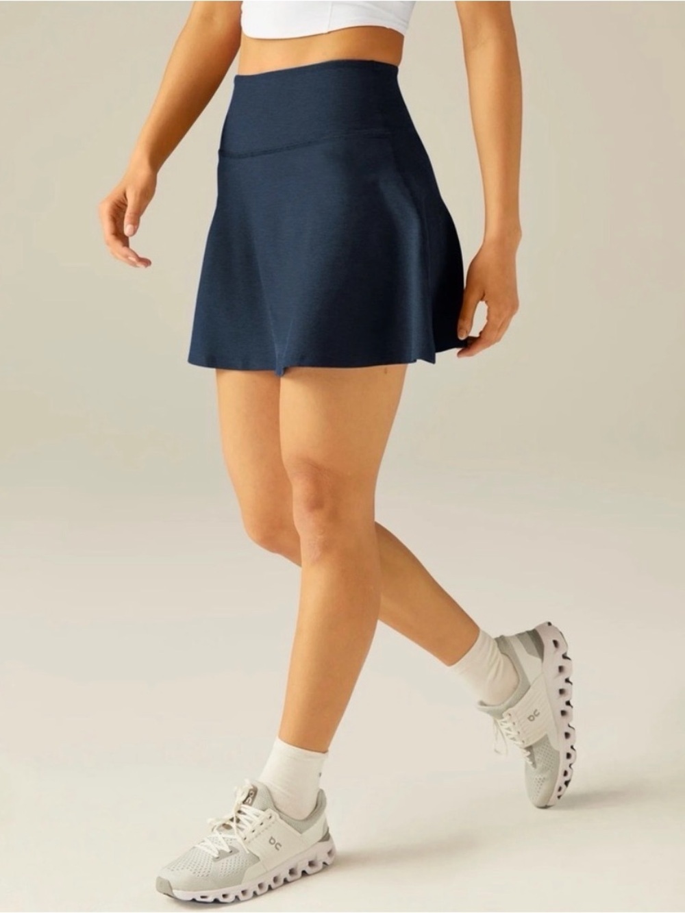 Beyond Yoga Spacedye Hot Shot Circle Skirt In Nocturnal Navy. Size M